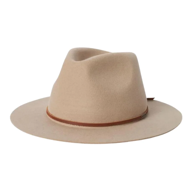 Beanies for fashionable fall outfits-Brixton Wesley Fedora - Sand/Brown