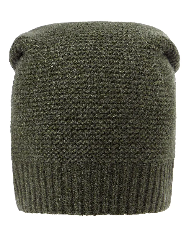 Beanies for fashionable streetwear looks-Unisex Beanie Cashmere Hat Moss Green