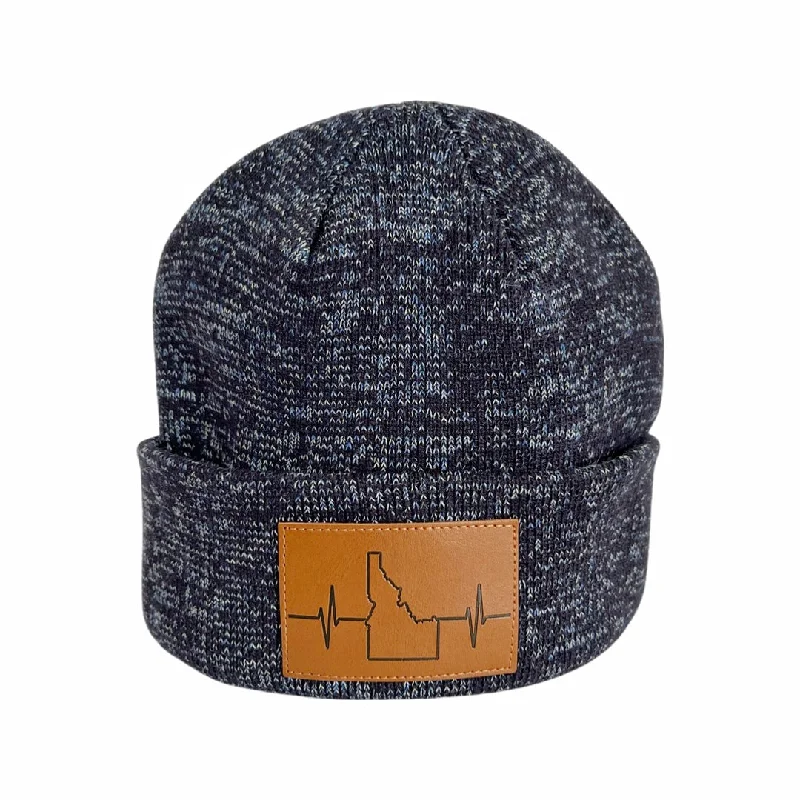 Beanies for cozy fashion-Idaho Beanie | Marled Cuff | Navy