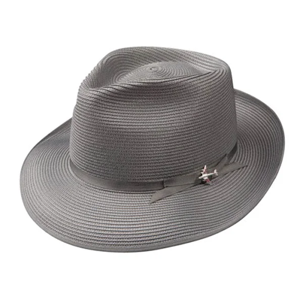 Headbands for running enthusiasts-Stetson Stratoliner Milan Braid Straw Fedora Hat