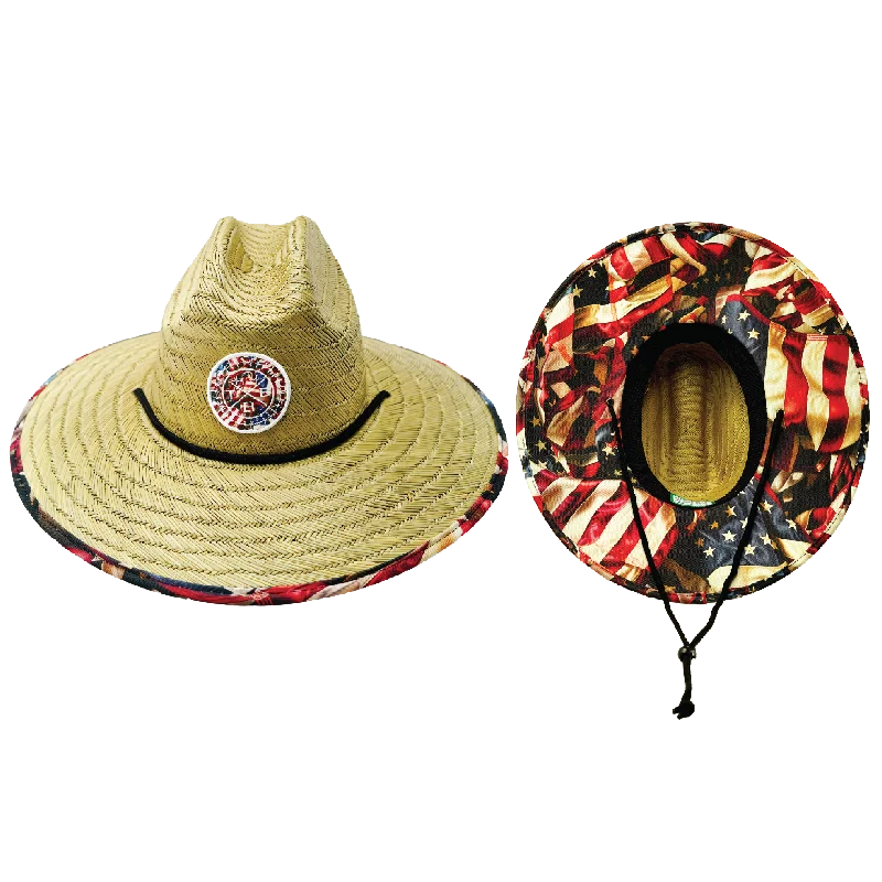 sun hat for cruises-THB Straw | Sun Hat | Flag