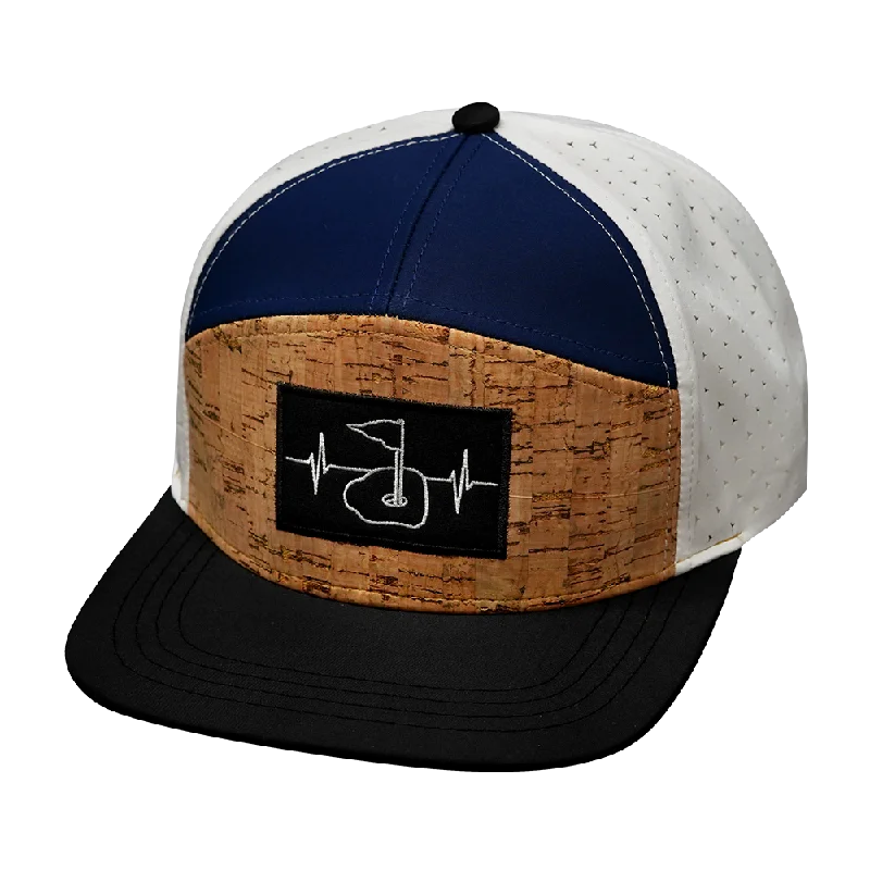 Headbands with polka dots-Golf Hat | Flat Bill | Cork - Black - Navy - White (No Photo)