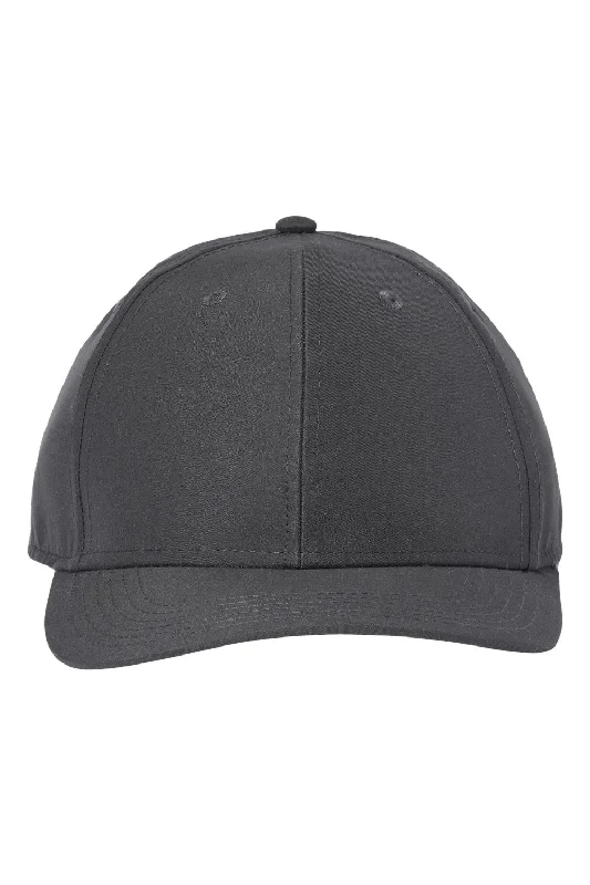 mens hats with breathable fabric-Atlantis Headwear Mens Sustainable Recycled Feel Snapback Hat - Dark Grey