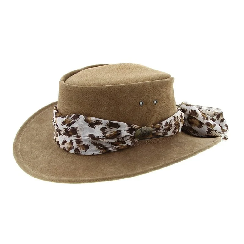 Beanies for fashionable outdoor events-Jacaru Hats Jillaroo Suede - Mushroom