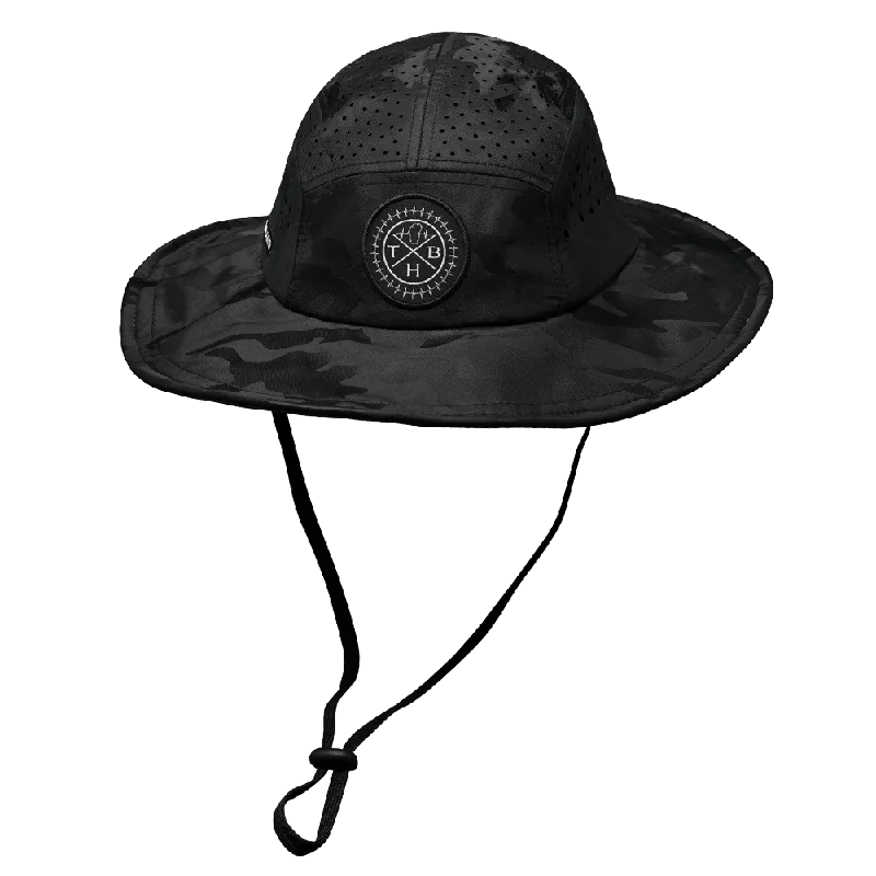 sun hat with moisture-wicking band-THB Boonie | Sun Hat | Black Camo