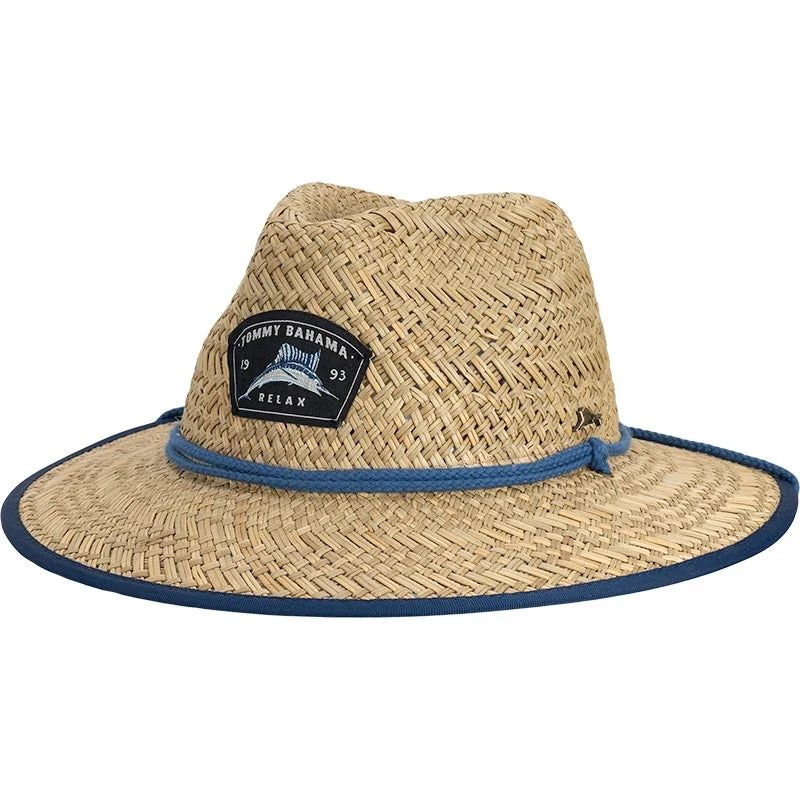 Beanies with moisture-wicking fabric-Tommy Bahama Palila Rush Straw Lifeguard Hat