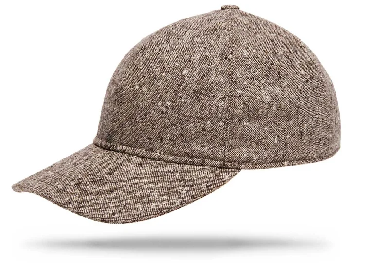 light wool hats for winter-  Wool Baseball Cap - Brown Speckle