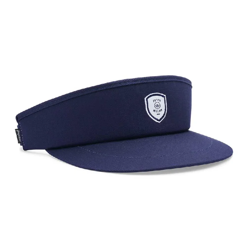 Beanies with thermal fabric-Peter Millar Crown Crest Tour Visor - Navy