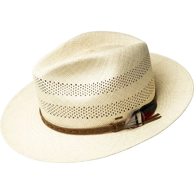 Beanies with fuzzy fabric-Bailey Ezra Toquilla Palm Panama Hat