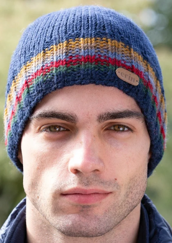 Headbands for travel comfort-Men's Rib Pullon Hat | Dark Blue