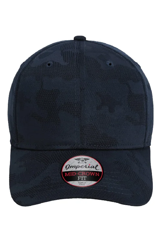 mens hats warm weather essentials-Imperial Mens The Oglethorpe Tonal Camo Snapback Hat - True Navy Blue