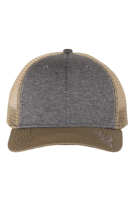 mens hats fashionable for all wear-Dri Duck Mens Buck Head Snapback Trucker Hat - Heather Graphite Grey/Khaki