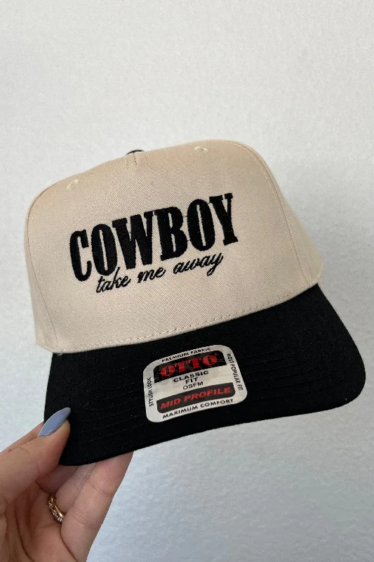 Comfortable headbands-Cowboy Take Me Away Trucker Hat- Black