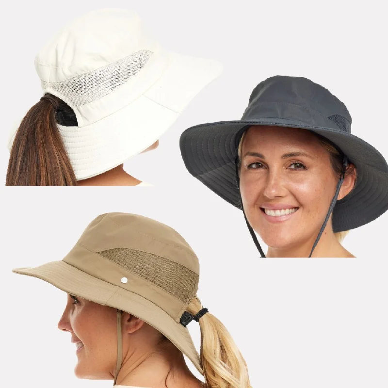 sun hat with wide brim for maximum protection-Womens Everyday Sun Hat 3 Best Sellers Bundle (Beige, Khaki, Stone)