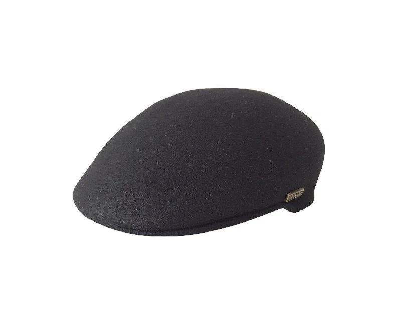 wool hats for fashionable looks-  Jacaru Hats Aston Wool Drivers Cap - Black