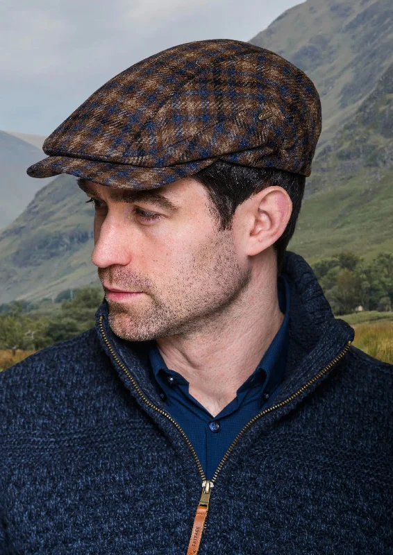 Beanies for chilly autumn nights-Mucros Kerry Cap | Brown Check