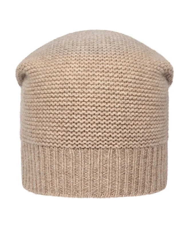 Beanies with customizable styles-Unisex Beanie Cashmere Hat Oatmeal Brown