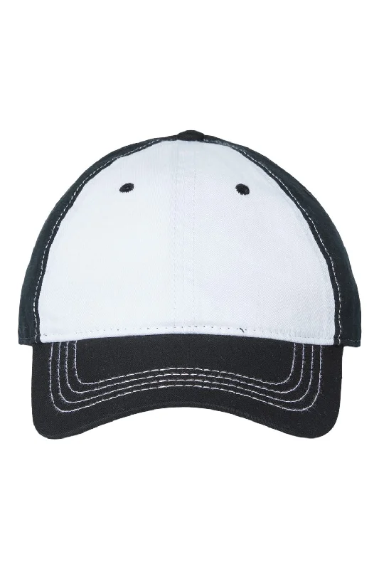 mens hats for mountain trips-Cap America Mens Relaxed Adjustable Dad Hat - White/Black