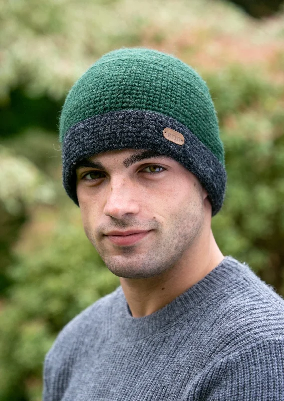 Beanies for perfect layering styles-Charcoal Rib Pullon Hat | Charcoal Green