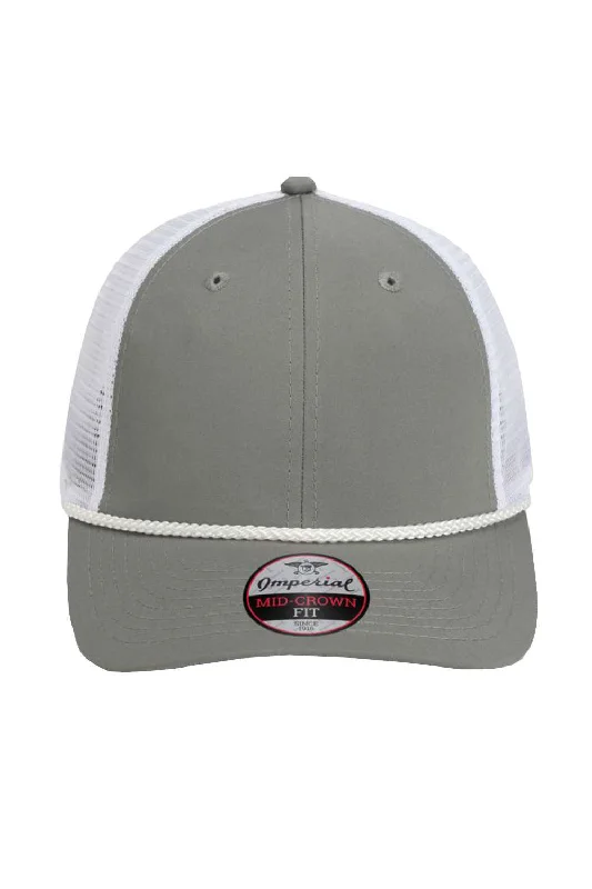 mens hats fashionable for outdoor use-Imperial Mens The Night Owl Performance Moisture Wicking Snapback Hat - Grey/White