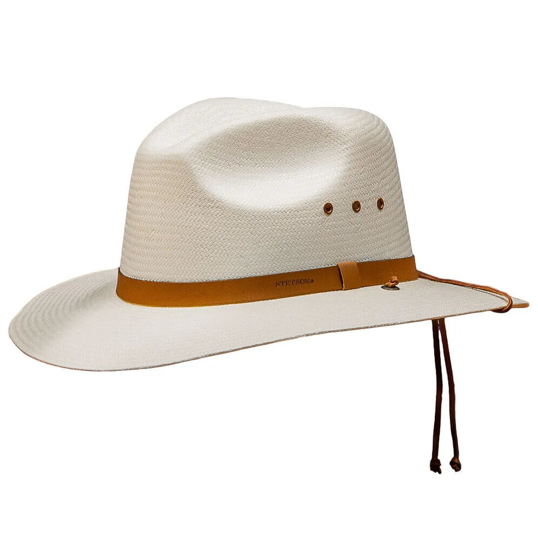 Beanies with perfect fit-B "Stetson Los Alamos" Straw Outback Hat, Color Natural