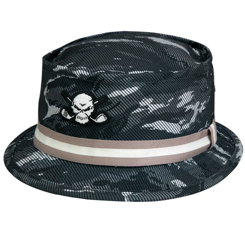 Bucket hats for sunny, fashionable outings-Tattoo Golf: Premium Bucket Golf Hat with Skull - Dark Camo