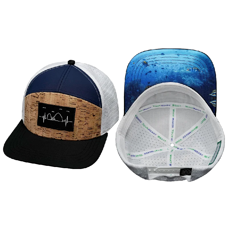 Headbands with designs-Cabo Hat | Flat Bill | Cork - Black - Navy - White