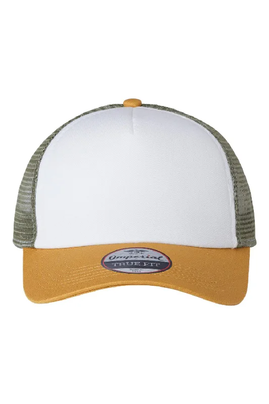 mens hats designed for sporty wear-Imperial Mens North Country Snapback Trucker Hat - White/Wheat/Elmwood