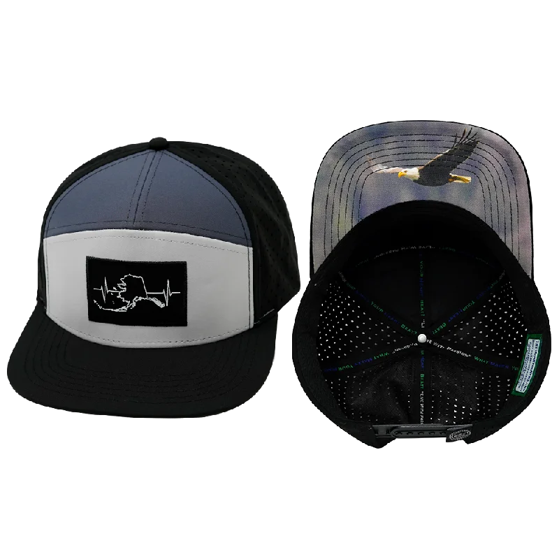 Headbands with bow design-Alaska Hat | Flat Bill | Black - Gray - Charcoal