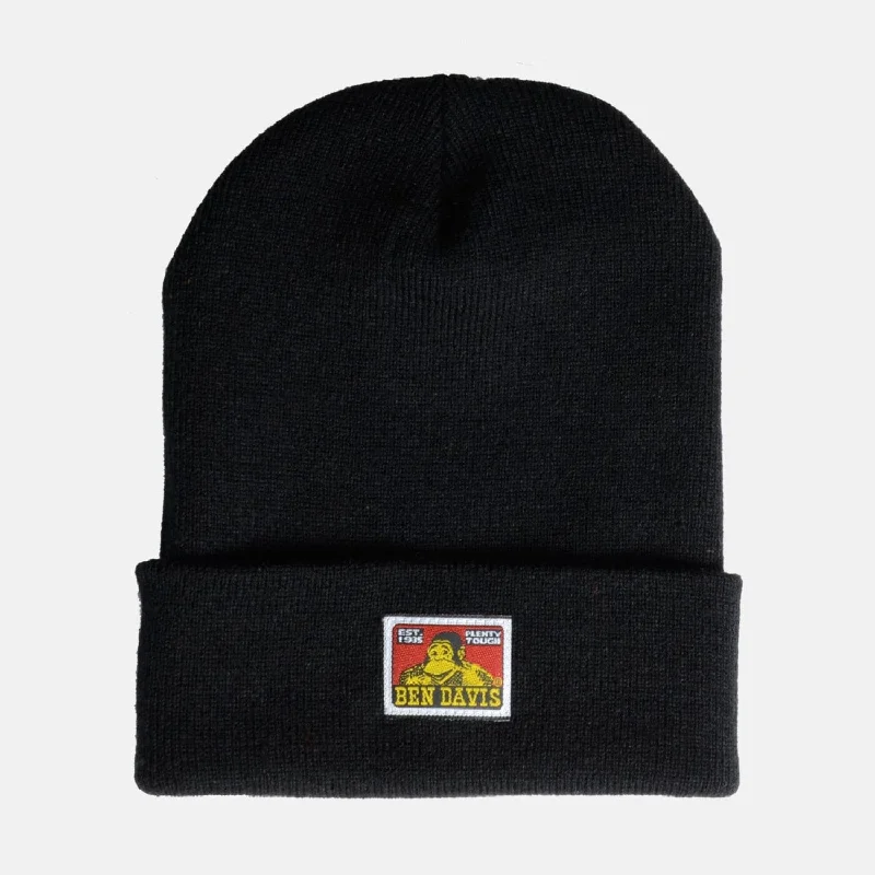 Slouchy beanies-Ben Davis Marled Logo Patch Beanie