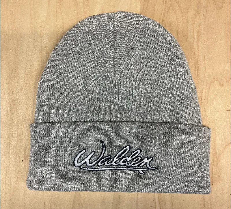 Beanies with comfort fit-Walden Scripted Beanie : grey