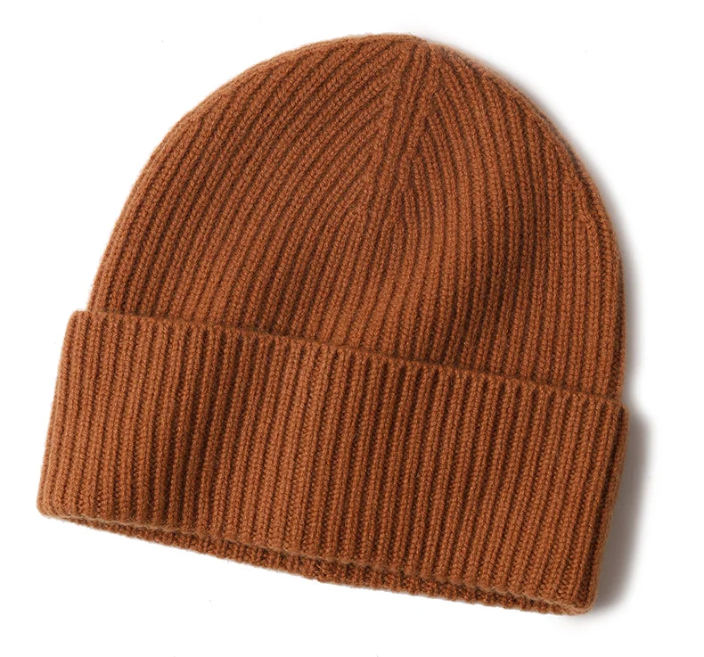 Beanies with comfortable fit-Cuffed Cashmere Beanie