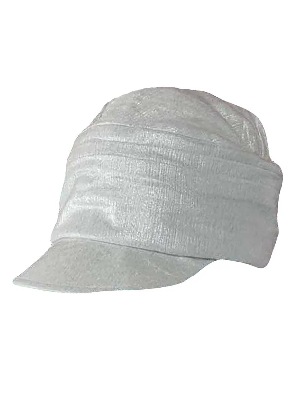 Beanies for festivals-White Metallic Pleated Soft Newsboy Cap Hat