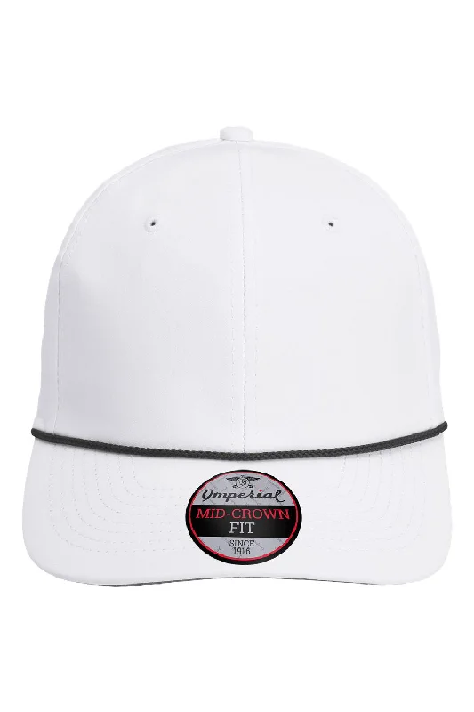 mens hats designed for spring and summer-Imperial Mens The Wingman Moisture Wicking Snapback Hat - White/Black