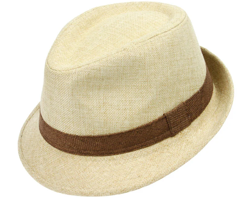 Headbands for everyday use-Stingy Brim Linen Fedora