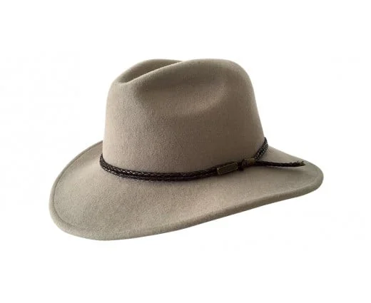 Beanies for all-weather wear-Jacaru Hats Unisex Outback Fedora - Light Grey