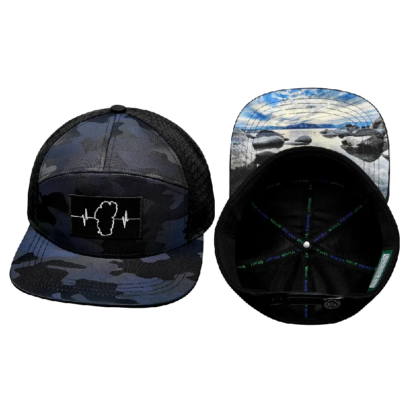 Beanies for casual winter fashion-Tahoe Hat | Flat Bill | Navy Camo - Black