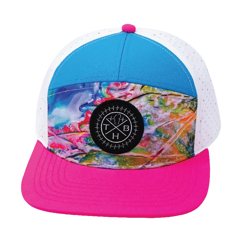 Beanies for fashionable protection-**YOUTH** Color Vibes Hat | Flat Bill | Candy Land - Neon Pink - Neon Blue - White