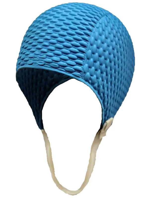 Headbands for dressing up-Textured Latex Rubber Swim Cap With Strap