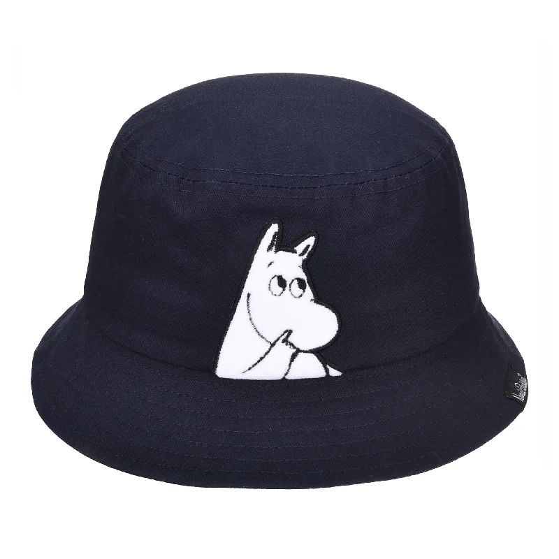 Bucket hats for tropical excursions-Moomintroll Wondering Kids Bucket Hat - Navy