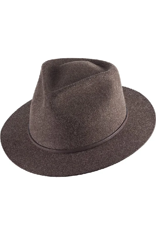 Beanies for stylish mountain trips-Kooringal Ladies Hayle Fedora - Brown Marle