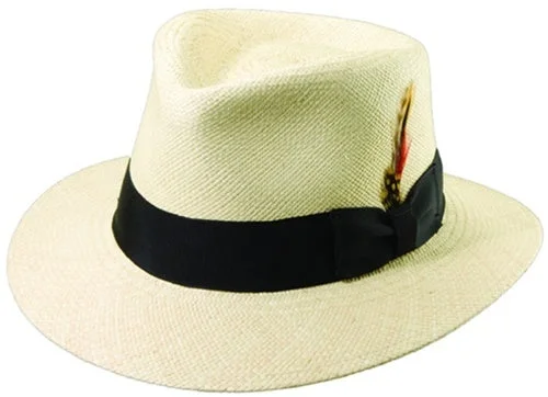 Headbands with bow design-Scala Genuine Panama C Crown Fedora Hat