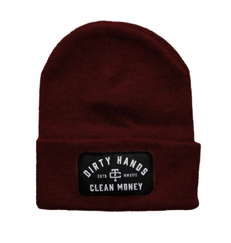 Headbands with velvet texture-Troll Co. Premium "Dirty Hands Clean Money" Patch Knit Beanie