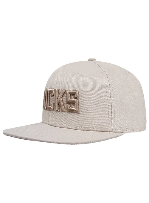 best wool hats for winter-  Pro Standard Wingspan Milwaukee Bucks Taupe Wool Snapback Hat