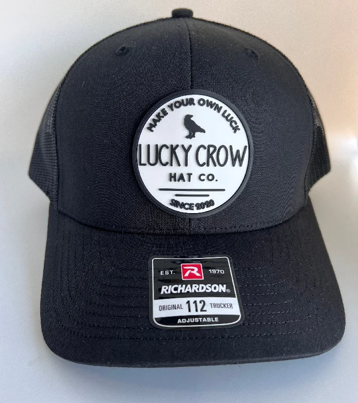 Beanies with protective thermal fabric-PVC Lucky Crow Hat | Christmas Gift for dad | Unique Lucky Crow Hat | Richardson 112 PVC Patch Trucker | Great Dad Gift