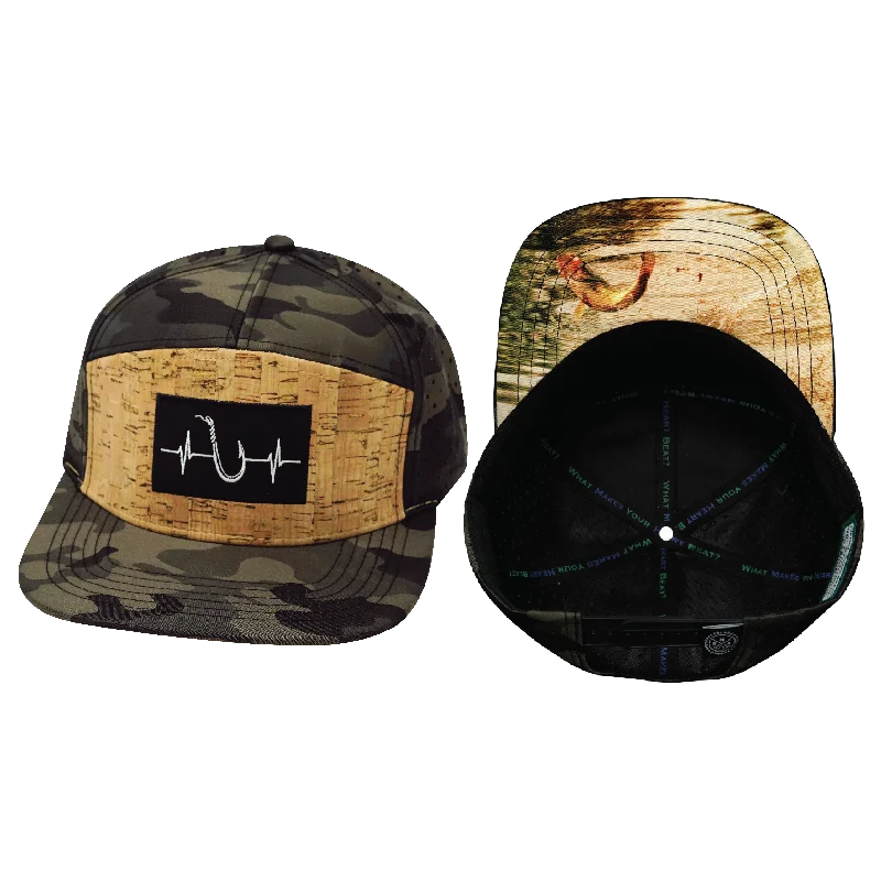 Wide headbands-Fishing Hat | Flat Bill | Cork - Tan Camo