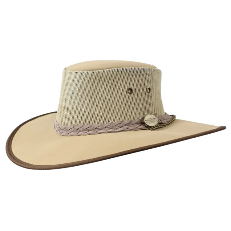 Beanies with stylish, cozy look-Barmah 1056BE Canvas Cooler Airflow Hat - Beige