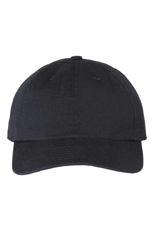 mens hats stylish look-Classic Caps Mens USA Made Snapback Dad Hat - Black