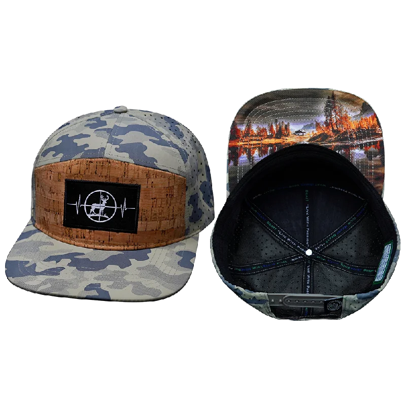 Headbands for everyday use-Hunting Hat | Flat Bill |  Cork - Soft Sand Camo