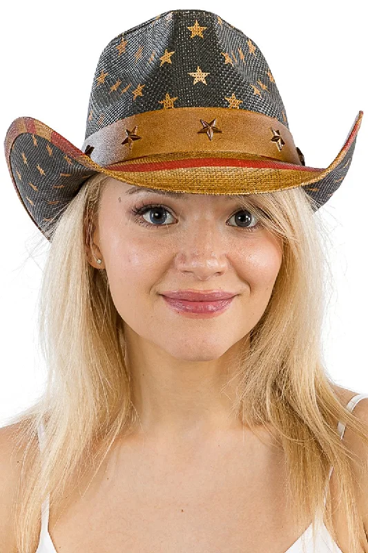 Headbands for holiday style-Cowgirl Hat - Flag Bronze Star